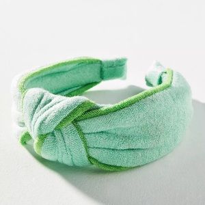 Anthropologie Green Terry Knot Headband